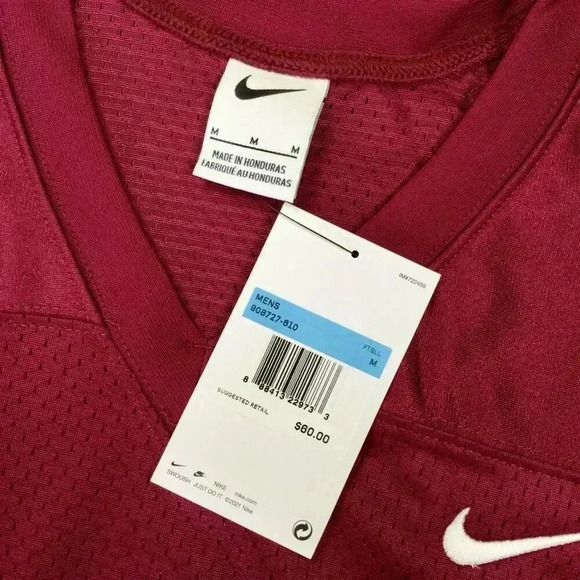 NWT Nike Men's Maroon Vapor Varsity Football Practice Mesh Jersey Shirt Medium - Picture 7 of 10